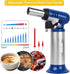 TBTEEK Butane Torch T907 with Fuel Gauge, One-Hand Operation Kitchen Lighter for BBQ, Baking, Crafts (Blue)