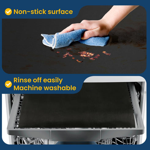 Oven Mat for Bottom of Oven, 2 Pack Heavy Duty Heat Resistant Cover for Electric Stove, Reusable Teflon Sheets