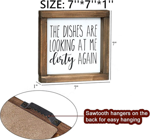 Lavender Inspired Funny Kitchen Sign - The Dishes are Looking at Me Dirty Again, Mini Farmhouse Decor