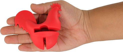 HOME-X Red Rooster Spoon Holder - Fun Kitchen Accessories, Pot/Pan Clip for Hostess Gifts