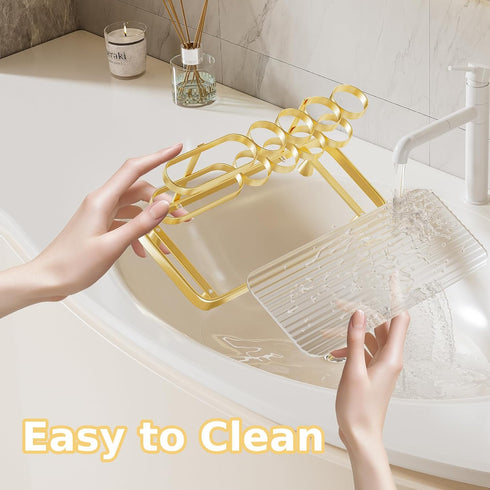 Countertop 5 YOOLENS Electric Toothbrush Holder for Bathroom Metal Slots Toothpaste Razor Mouthwash Organizer, Gold