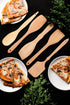 Nonstick Wooden Spoons for Cooking, 5 European Premium Spoons Set, 100% Healthy and Natural Wooden Utensils