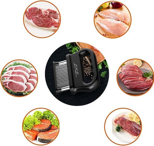 ZXZ Meat Tenderizer, 48 Stainless Steel Sharp Needle Blade, Heavy Duty Cooking Tool for Tenderizing Meat
