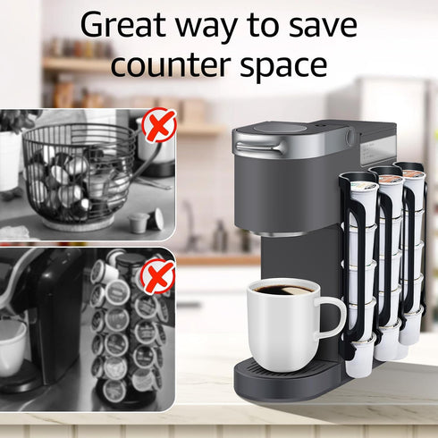 K Cup Holder for Keurig: Coffee Pod Holders for Counter Small Space - Wall Mount Kcup Holders, 2 Pack, Gray