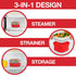 Microwave Cookware Steamer, 3 Piece Microwave Cooker with Food Container, Removable Strainer, BPA Free, 1.3 Liters