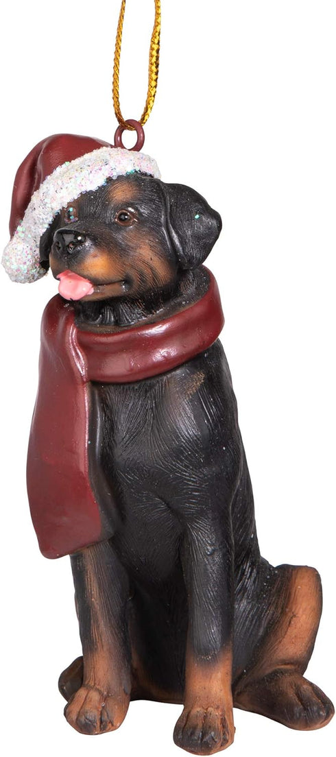 Design Toscano Full Color Christmas Xmas Rottweiler Holiday Dog Ornaments