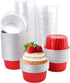 DEAYOU 100 Pack Cupcake Baking Cups, Tart Pie Tin Pan Holder for Pudding, Party, Wedding, Oven Freezer Safe (Red)