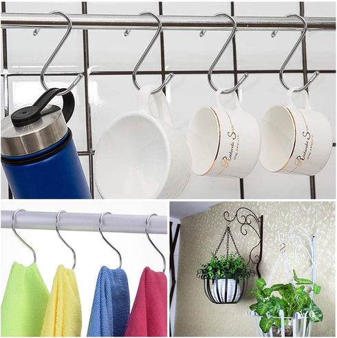 14 Pcs Heavy Duty 4.7 Inches Extra Large S Shape Hooks, Heavy-Duty Metal Hanging Hooks for Kitchenware and Gardening