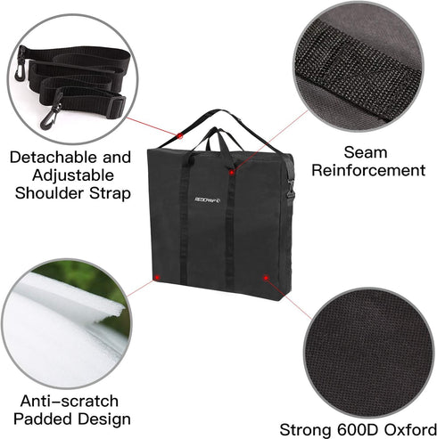 26x25 inches REDCAMP Oxford Carry Bag for Folding Table, Extra Large Strong Heavy Duty Storage Bag with Handles, Black