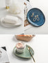 Ceramic Spoon Rest for Stove Top, Glazed Blue Spoon Holder for Kitchen Counter, Utensil Holder for Spoons, Ladles