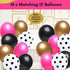 Hot Pink and Black Birthday Decorations, Happy Birthday Banner Garland, Paper Decor, Balloons, Cake Topper, Sash