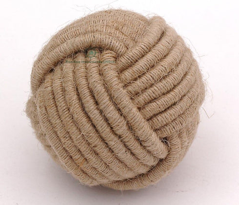 Roorkee Instruments 5pcs Rustic Nautical Decorative Spherical Natural Jute Rope Cotton Ball, Home Tabletop Décor