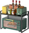 Redrubbit Extendable Microwave Oven Rack, Heavy Duty Steel Metal Shelf, Adjustable Height for Kitchen Counter