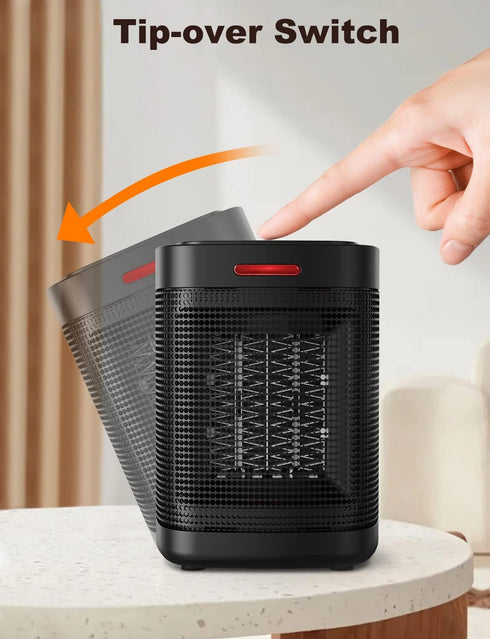 Space Heater, 500W Small Indoor Heater, Ceramic Personal Heater with Overheating & Tip-Over Protection for Home Office