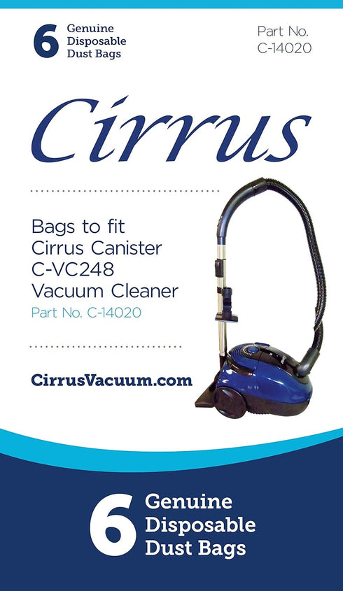 Cirrus Genuine Style C Hepa Vacuum Cleaner Bags 14020 for VC-248 Canister Vac & Kenmore Models, 6 Bags