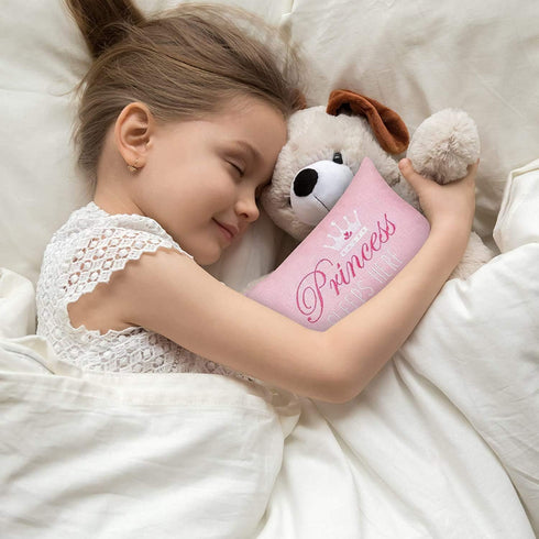 C&F Home Pink Princess Sleeps Here Extra Small Accent Pillow - 6" x 9", Soft Embroidered Novelty Mini Throw Pillow