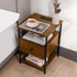 Our Modern Space Wooden Nightstand with Charging Station USB Port and Single Drawer | Bedside Table End Cabinet