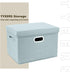 Collapsible Storage Bins TYEERS With Lids, Large Fabric Storage Boxes - 2 Pack - Aqua Spring