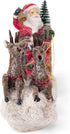 Transpac Y3954 Imports Reindeer Santa Sleigh Figurine - 14.5-inch Length, Resin, Multicolor