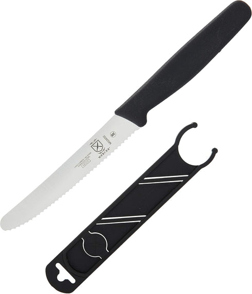 Mercer Culinary Rounded Tip Wavy Bar Knife, 4-5/16 Edge, Black Handle