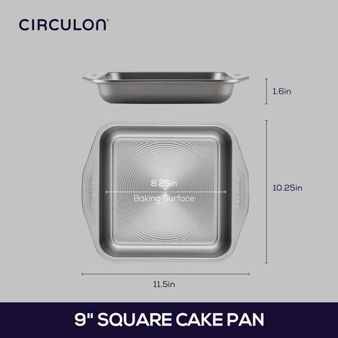 Circulon 51135 Total Nonstick Baking Pan, Square - 9 Inch, Gray
