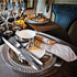 Steak Knives Set of 6, Stainless Steel Serrated Blade, Hammered Pattern Handle, 4.5 In, Dishwasher Safe for Kitchen