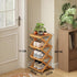Closet, 4 YYW Shoe Rack, Foldable Bamboo Shoes Shelf, Freestanding Shoe Storage Organiser for Entryway, Bedroom