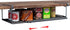 Expandable Under Cabinet Shelf with 6.5 Inch Long Clips for Pantry, Laundry Room, Shoe Shelf - Black, 1 Pack, 5.12" H x