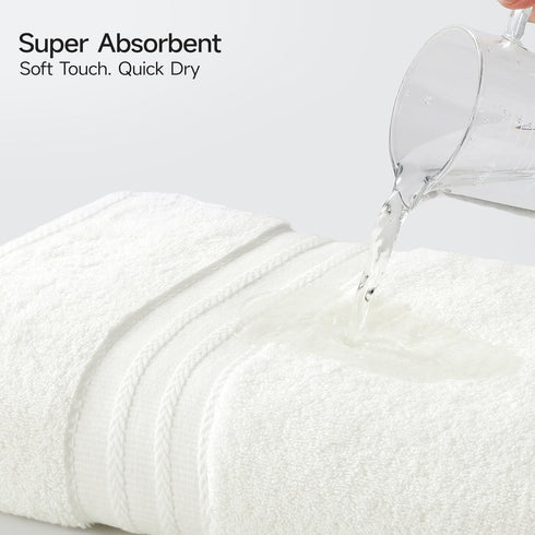 8 Set 100% Set 2 2 4 600 Sets, REDKISS Piece Off White Towels - Cotton Towels with Large Bath Towels, Hand, Washcloths