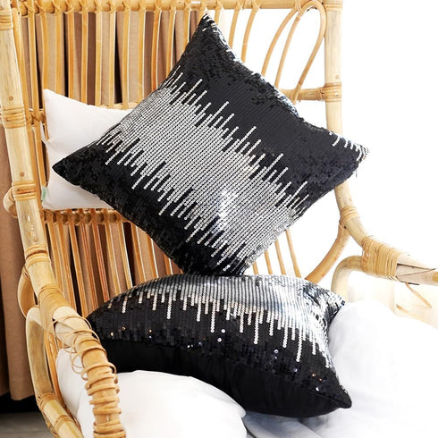 Eternal Beauty Sequin Pillow Covers, Glitter Decorative Pillowcase Set of 2 for Couch Sofa Bed Living Room, 18x18
