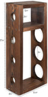 Rustic State Sonoma Countertop Wood Vertical Wine Rack, Freestanding Tabletop Holder for 3 Bottles, Burnt Brown