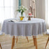 47 Inch) meioro Round Tablecloth Stripe Tassel Table Cloth Cotton Blend Dust-Proof Cover for Dining Circle Coffee Side