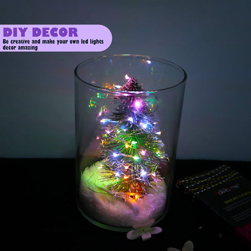 6 Pack 2PCS 6.5ft 20LED Fairy Lights Battery Operated with Timer Remote Multicolor Twinkle Lights Waterproof Silver