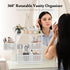 3-Tier Counter Countertop Rotating Bathroom Organizer, Vanity Tray for Makeup & Skincare, Spice Rack Storage
