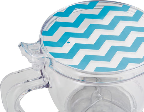 BonJour Coffee and Tea Smart Brewer, BPA-Free Plastic, 19.5-Ounce, Blue Chevron, Aqua
