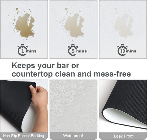 Coffee Mat, 12" x 20" Absorbent Kitchen Drying Mat for Dishes, Easy to Clean Coffee Bar Mat for Countertop