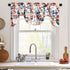 Leeva Colorful Leaves Printed Tie Up Window Valance, Linen Texture Chic Small Semi-Blackout Shade Valance for Living Room Kitchen Bathroom, 52 x 18 Inch, One Panel, Rod Pocket by Leeva