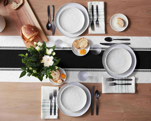 Futuregrace 90 inches Black and White Table Runners Long, Farmhouse Stripes Table Runner Bualap Dresser Scarves,Modern