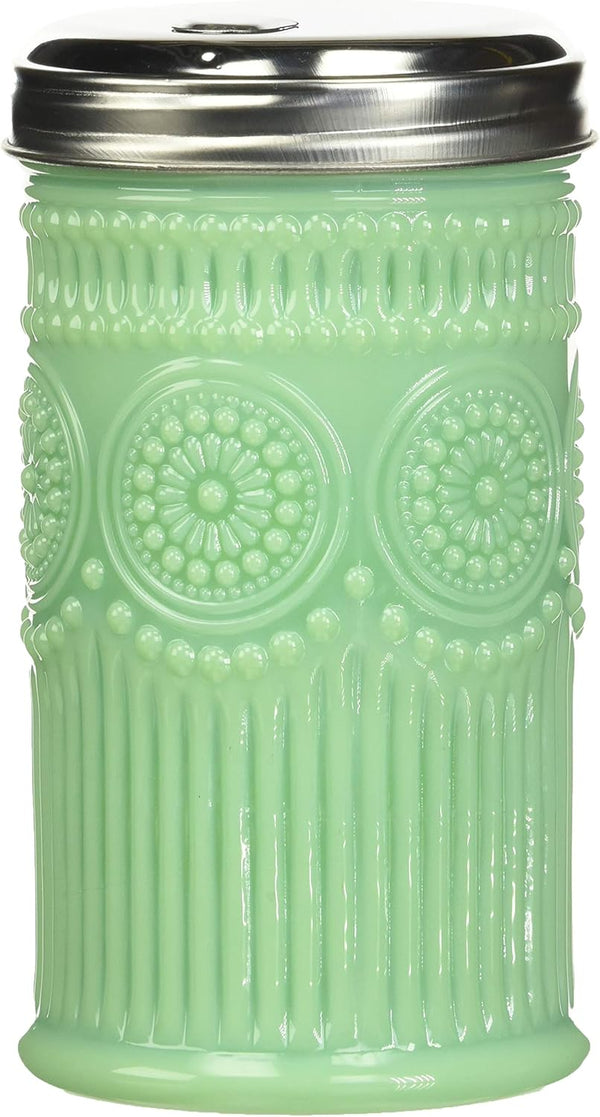 Tablecraft Sugar Shaker with Stainless Steel Top, 3.0625" x 5.75", Green