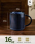 Set 6, 16 oz Set Set, famiware Coffee Mug for Star Catering Mugs Cup with Handle for Coffee, Tea, Cocoa, Milk - Ceramic