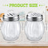 24 Hotop Pieces Glass Spices Shaker with Perforated Top Cheese Shaker with Slotted Stainless Steel Top Retro Swirl