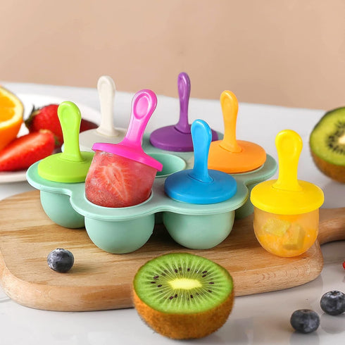 Silicone Popsicle Molds: Ice Pop Molds Storage Container for Homemade Food, Kids Ice Cream DIY Molds - BPA Free