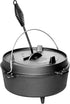 Pre-Seasoned Cast Iron Dutch Oven: 4.5 Quart Deep Pot with Skillet Lid for Camping, BBQ, and Campfire Cooking