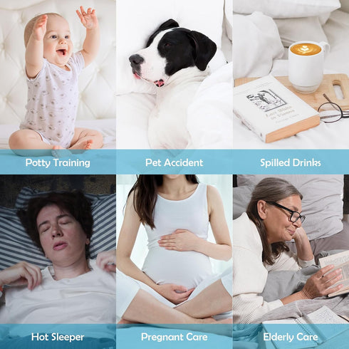 Cozymaker 100% 8"-21" 3D Full Size Waterproof Mattress Protector, Cooling Mattress Pad Cover Fitted Deep Pocket, Air