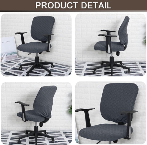 Office Chair Cover Universal Rotating Chair Slipcovers Stretch Removable Protector Computer Chair Seat Cover (Grey)