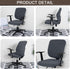 Office Chair Cover Universal Rotating Chair Slipcovers Stretch Removable Protector Computer Chair Seat Cover (Grey)