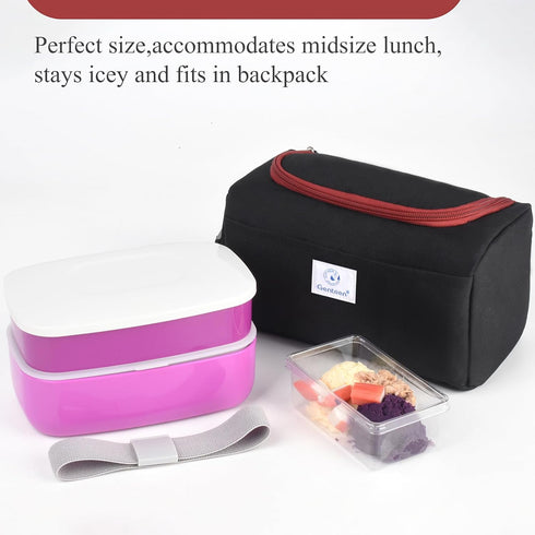 2 Packs Packs,Small Genteen Freezable Snack Bag Built with Ice Cooler Bag Insulated Bag Reusable, Zip Closure