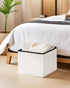 16.5"x12.6"x12.6" Small Ottoman with Storage, Sherpa Storage Ottoman Cube, Boucle Folding Foot Rest for Dorm, Living