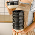 Hasense Ceramic Soup and Cereal Bowls, 20 OZ Set of 6, Stackable Bowls for Ramen, Salad, Microwave Safe, Black