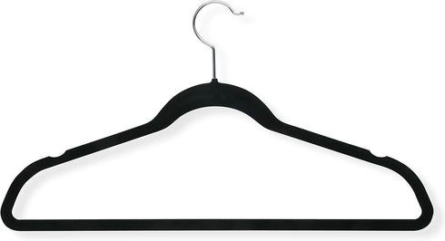Honey-Can-Do HNG-01050 Ultra-Thin Non-Slip Velvet-Touch Hangers, Black, 20-Pack